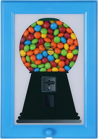 إطار صورة موزع، آلة علكة زرقاء، حامل على الحائط للأطفال والحيوانات الأليفة، 11.8 × 8.3 × 1.2 بوصة in Kuwait