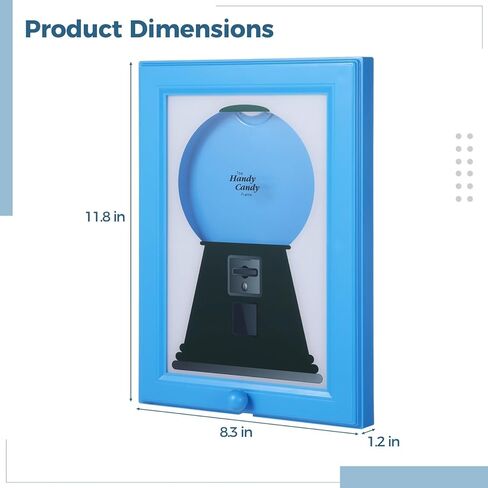 إطار صورة موزع، آلة علكة زرقاء، حامل على الحائط للأطفال والحيوانات الأليفة، 11.8 × 8.3 × 1.2 بوصة in Kuwait