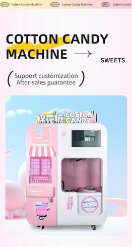 Full Automatic Cotton Candy Vending Machine Commercial Fluffy Treat Making Equipment Fast Service Stable Performance Cost Effective for Indoor and Outdoor Business Sites in Saudi Arabia