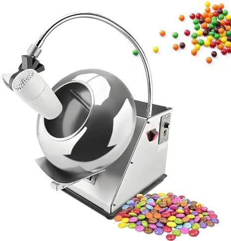Commercial Sugar Coating Machine W/Hot Air Blower, Speed Adjustable,Stainless Steel for Freeze Dried,Compact Dimensions in Saudi Arabia