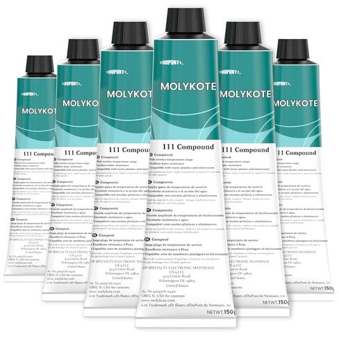 6 قطع موليكوت 111 مركب تشحيم ومانع التسرب 150 جم 5.3 أونصة، شحم سيليكون للحلقات الدائرية، صمامات التوصيل، ختم وحماية المكونات المطاطية والبلاستيكية، مقاوم للماء، منخفض التقلب in Kuwait