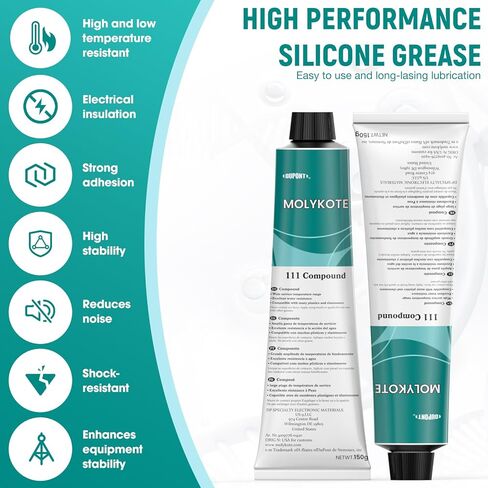 6 قطع موليكوت 111 مركب تشحيم ومانع التسرب 150 جم 5.3 أونصة، شحم سيليكون للحلقات الدائرية، صمامات التوصيل، ختم وحماية المكونات المطاطية والبلاستيكية، مقاوم للماء، منخفض التقلب in Kuwait