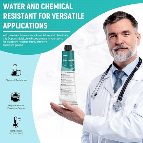 6 قطع موليكوت 111 مركب تشحيم ومانع التسرب 150 جم 5.3 أونصة، شحم سيليكون للحلقات الدائرية، صمامات التوصيل، ختم وحماية المكونات المطاطية والبلاستيكية، مقاوم للماء، منخفض التقلب in Kuwait