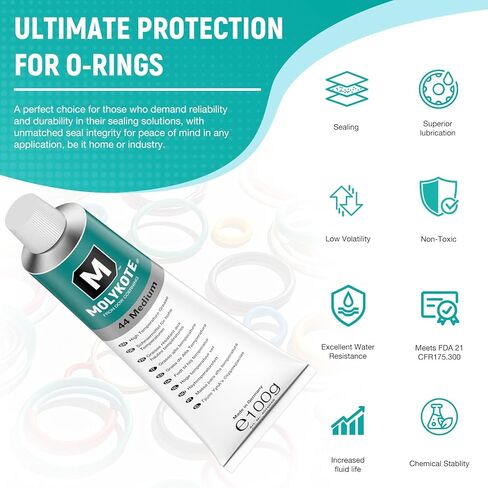 Molykote 44 متوسط ​​100 جرام شحم تشحيم 44 متر درجة حرارة عالية محامل تشحيم أختام وحلقات دائرية كابلات التحكم البلاستيكية تقلل من التآكل مقاومة الحرارة أوف وايت تقلل من التآكل in Kuwait