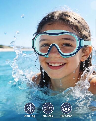 Aegend 2 Pack Swim goggles for Kids 3-15, Anti-Fog Anti-UV Wide Vision Waterproof, No leak Swimming goggles for Boys Girls in Kuwait