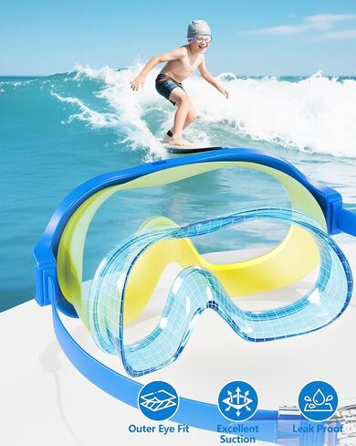 Aegend 2 Pack Swim goggles for Kids 3-15, Anti-Fog Anti-UV Wide Vision Waterproof, No leak Swimming goggles for Boys Girls in Kuwait