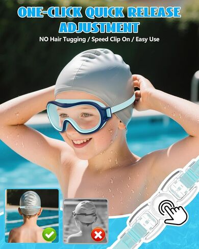 Aegend 2 Pack Swim goggles for Kids 3-15, Anti-Fog Anti-UV Wide Vision Waterproof, No leak Swimming goggles for Boys Girls in Kuwait