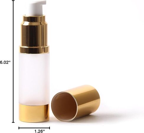 كروم متجمد وذهبي 50 مل مع غطاء - زجاجات مصل بدون هواء × 10 in Kuwait