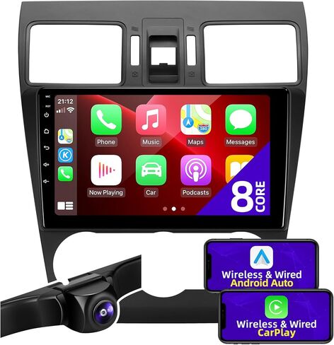 Android Car Radio Upgrade Compatible with Wireless Carplay Android Auto for Subaru Forester Impreza WRX 8 Core TouchScreen Stereo Bluetooth GPS WIFI AM/FM Camera Navigation Head Unit (2016-2018) in Saudi Arabia
