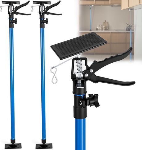 Cabinet Jacks 2Pcs, Adjustable Support Pole 45" to 114", Telescopic Steel 3rd Hand Support Pole for Cabinet Jack, Cargo Bar, Drywall Installations, Support Rod Dust Barrier Poles Bearing Up to 154 lbs in Kuwait