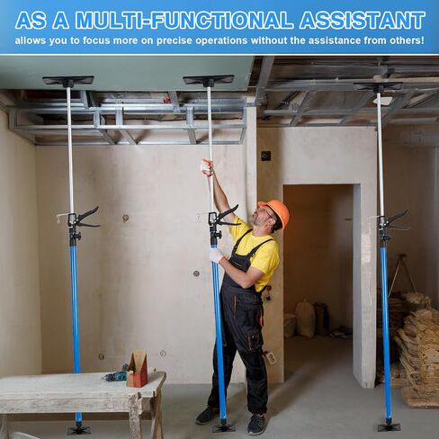 Cabinet Jacks 2Pcs, Adjustable Support Pole 45" to 114", Telescopic Steel 3rd Hand Support Pole for Cabinet Jack, Cargo Bar, Drywall Installations, Support Rod Dust Barrier Poles Bearing Up to 154 lbs in Kuwait