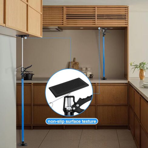 Cabinet Jacks 2Pcs, Adjustable Support Pole 45" to 114", Telescopic Steel 3rd Hand Support Pole for Cabinet Jack, Cargo Bar, Drywall Installations, Support Rod Dust Barrier Poles Bearing Up to 154 lbs in Kuwait