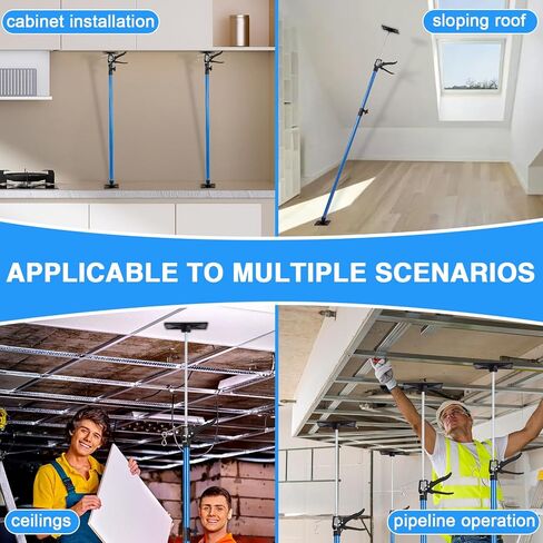 Cabinet Jacks 2Pcs, Adjustable Support Pole 45" to 114", Telescopic Steel 3rd Hand Support Pole for Cabinet Jack, Cargo Bar, Drywall Installations, Support Rod Dust Barrier Poles Bearing Up to 154 lbs in Kuwait