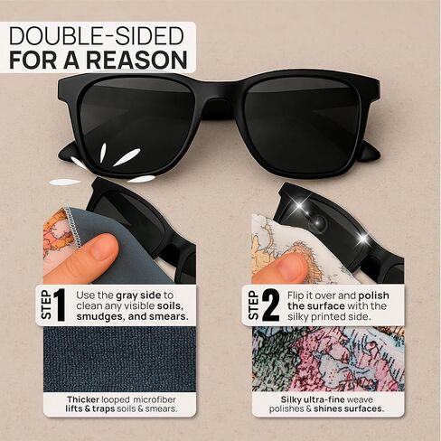 قطعة قماش سريعة لتنظيف النظارات من الألياف الدقيقة - 5x7، خريطة العالم، عبوتان مع حقيبة | منظف ​​العدسات على الوجهين للنظارات والكاميرا والشاشات والزجاج | أقمشة تلميع الزجاج المصنوعة من الألياف الدقيقة القابلة لإعادة الاستخدام in Kuwait