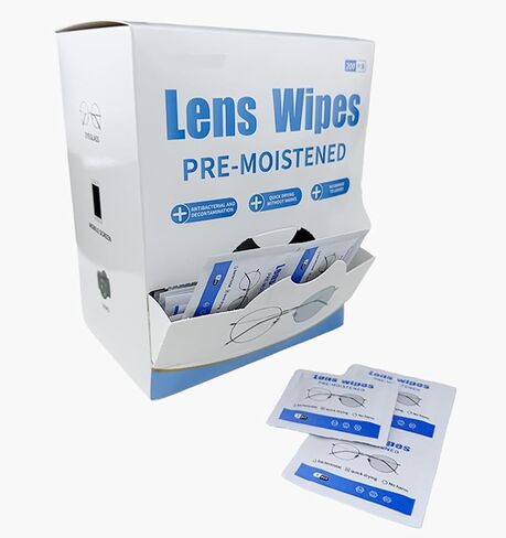 KEMANI 100 Count Lens Cleaning Wipes for Eyeglasses,Pre-Moistened Individually Wrapped,Lens Wipes, Lenses Glasses Cleaner for Sunglass,Camera Lens, Goggles,No Scratches and Safe in Saudi Arabia