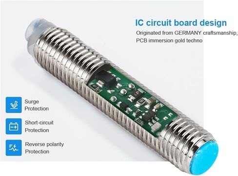 IP68 3-Wire M8 مفتاح القرب الحثي حماية دائرة الاستجابة السريعة 65 مستشعر الإسكان النحاسي LM08 (2 مم - غير متدفق، LM08-NPN NC) in Kuwait