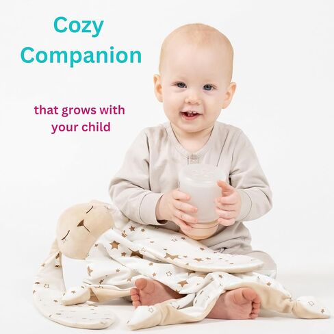 Bunny Lovey Security Blanket – Safe and Soft Toddler, Infant Lovey for Comfort & Cuddles, Newborn Snuggle Toy, Neutral Baby Gift for Boys or Girls. Big Size 16in. in Saudi Arabia