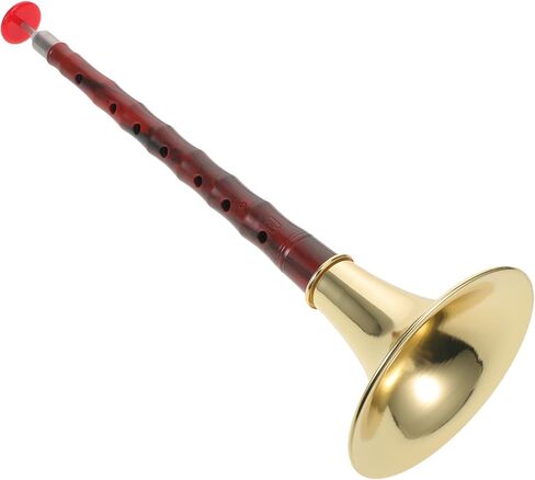 Holibanna D Key Traditional Chinese Suona Wind Instrument for Beginners, Resin and Abs High-strength Anti-corrosion Body with Rosewood-style Finish and Metal Brass Bowl, Authentic Folk in Saudi Arabia