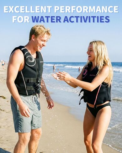 Owntop Neoprene Swim Vest Adult Kayak Vest for Men Women Swimming Jacket with Reflective Strips Water Sport Jackets for Canoeing, Kayaking, Paddleboarding in Saudi Arabia