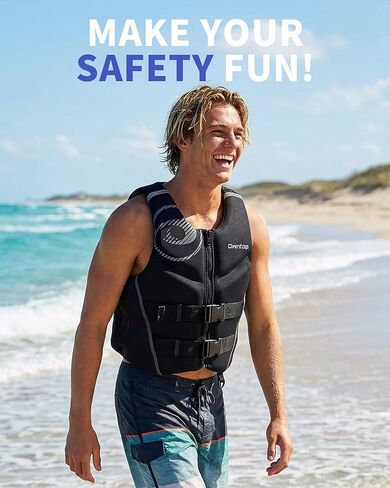 Owntop Neoprene Swim Vest Adult Kayak Vest for Men Women Swimming Jacket with Reflective Strips Water Sport Jackets for Canoeing, Kayaking, Paddleboarding in Saudi Arabia