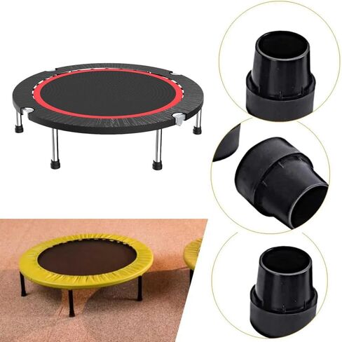 8 Pack Mini Rebounder Leg Floor Protectors 1" Round Rubber Folding Trampoline Leg Caps Tips Feet Covers Rubber Pads for Foldable Mini Trampoline Fitness Rebounder Indoor Exercise Trampolines in Saudi Arabia