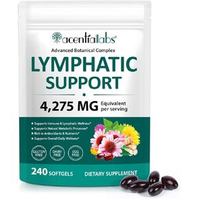 مكملات التصريف اللمفاوي، 4275 ملجم لدعم النظام اللمفاوي للنساء والرجال، مركب عشبي لمفاوي مع الهندباء والأرقطيون والقنفذية والسواطير والكركم والبروميلين لتوازن السوائل، 240 كبسولة in Kuwait