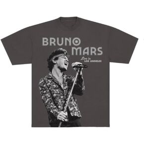 Bruno Mars Unisex Adult Bruno Mars Official Merch Live in Los Angeles T-Shirt in Saudi Arabia