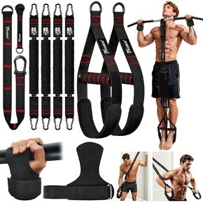 أربطة مساعدة مطورة للسحب، أربطة مقاومة شديدة التحمل مع مقابض، رباط تمرين مع مرساة للباب، مجموعة أربطة تمرين قابلة للتعديل لقضيب السحب، تدريب قوة الجسم والعضلات بالكامل، صالة الألعاب الرياضية المنزلية in Kuwait