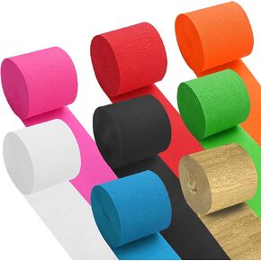 Oubest Crepe Paper Streamers 2.2 Inch x 656 Feet Ideal Party Supplies & Decorations for Birthdays Baby Showers Bachelorettes Weddings DIY, 8 Rolls Pastel Streamers Backdrops, Doorway & Wall Decor in Kuwait