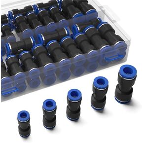 Pneumatic Hose Fittings Connectors Quick Release Line HoseKit PU 4mm 6mm 8mm 10mm 1/4 3/8 Inch 60Pcs(Inch-PU-60PCS) in Saudi Arabia