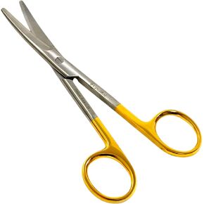 5.5 Inches (13.97cm) Mayo Scissors with Curved Tungsten Carbide Inserted Blades - Sharp Cutting Shears - Gold Handle | German Stainless Steel in Kuwait