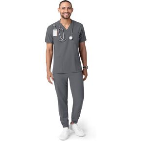 Men’s Scrub Set – V-Neck Top & Jogger Pants with 7 Pockets in Saudi Arabia