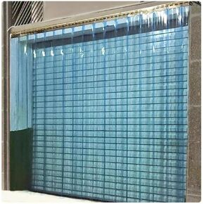 طقم ستائر باب بشريط PVC، ستارة بلاستيكية شفافة منزلقة للغرف الباردة والمجمدات، حاجز الغبار والحشرات، 165 × 190 سم / 64.96 × 74.8 بوصة، مثالية لاستخدامات تقديم الطعام in Kuwait