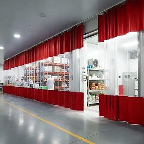 Heavy Duty Industrial Partition Curtain, PVC Car Wash Bay Divider, Two-Tone Transparent Curtain for Patios, Decks & Porches - Durable 1.5x5m Tarpaulin in Kuwait