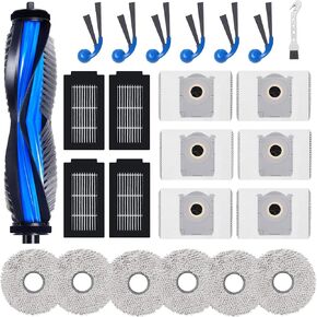 24 قطعة من قطع الغيار لـ Ecovacs Deebot T30C Omni/ T30C Omni Gen2/ T30C Pro Omni Robot طقم ملحقات المكنسة الكهربائية، 1 فرشاة رئيسية، 6 فرشاة جانبية، 4 فلتر، 6 وسادة ممسحة، 6 أكياس غبار in Kuwait