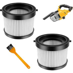 قطعتان من قطع غيار فلتر HEPA لأجزاء المكنسة الكهربائية المحمولة اللاسلكية DEWALT DCV501HB 20 فولت مع حشية سوداء، قابلة للغسل وإعادة الاستخدام، مقارنةً بالجزء DCV5011H in Kuwait