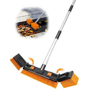 18.5"/47cm Adjustable Head Push Broom for Outdoor 57"/145cm Thickened Stainless Steel Handle Ergonomic Shop Broom Stiff Bristle Heavy Duty Industrial Concrete Garage Patio Garden Yard Deck Driveway in Saudi Arabia
