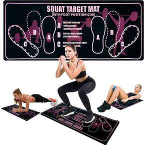 Squat Pad, Squat Mat with Foot Position for Proper Stance in Deadlifts & Squats, Non-Slip Durable Exercise Pad Support for Improved Muscle Activation, Ideal for Home Gym Leg Workout in Saudi Arabia