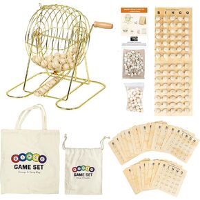 مجموعة ألعاب بنغو خشبية فاخرة مع قفص بنغو معدني كبير، و25 بطاقة بنغو قابلة لإعادة الاستخدام، و75 كرة بنغو خشبية ولوحة أرقام، و700 شريحة - لعبة بينغو للبالغين، وليلة الألعاب العائلية والمجموعات الكبيرة in Kuwait