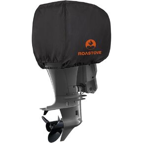 غطاء محرك Roastove الخارجي، أغطية محرك القارب شديدة التحمل 420D، الحجم: 31 بوصة طول × 23 بوصة عرض × 29 بوصة ارتفاع، مناسب للمحرك 115-225 حصان، أسود in Kuwait