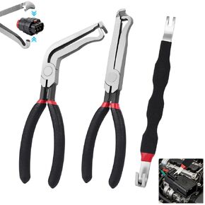 Ainiv 3 Pieces Electrical Disconnect Pliers, Automotive Electrical Connector Removal Tool, Automotive Electrical Terminal Connector Separator Removal Tool for Cars Trucks, Red in Kuwait