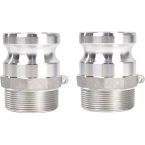 2Pcs Camlock Type F 1.5", Cam Groove Hose Fitting Male Adapter x Male NPT Thread, Standard Camlock Couplings Antirust (Black, 1.5 inch) in Kuwait