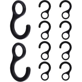 10pcs Black Plastic Tent Hooks Outdoor Camping Awning Hooks Lightweight Sturdy Tent Anchor Clips for Canopy Setup and Tarp Fastening in Kuwait