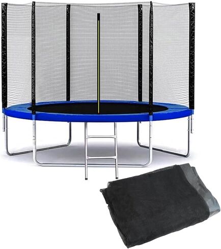 10Ft/15Ft Trampoline Net Replacement Safety Enclosure Net for 6 Straight Poles, Slide-On Mounting PE Tightly Woven Mesh Netting Included Ropes (Not Include Trampoline Poles) in Saudi Arabia