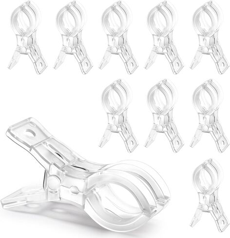 مشابك زنبركية من ريلبرو، مشابك بلاستيكية شفافة مقاس 3.5 بوصة لتزيين خلفية قوس البالون، تصميم غير مرئي، 10 قطع in Kuwait