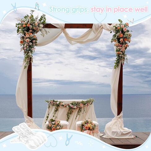 مشابك زنبركية من ريلبرو، مشابك بلاستيكية شفافة مقاس 3.5 بوصة لتزيين خلفية قوس البالون، تصميم غير مرئي، 10 قطع in Kuwait