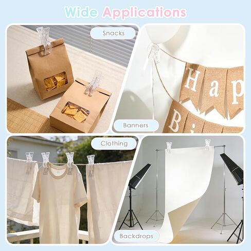 مشابك زنبركية من ريلبرو، مشابك بلاستيكية شفافة مقاس 3.5 بوصة لتزيين خلفية قوس البالون، تصميم غير مرئي، 10 قطع in Kuwait