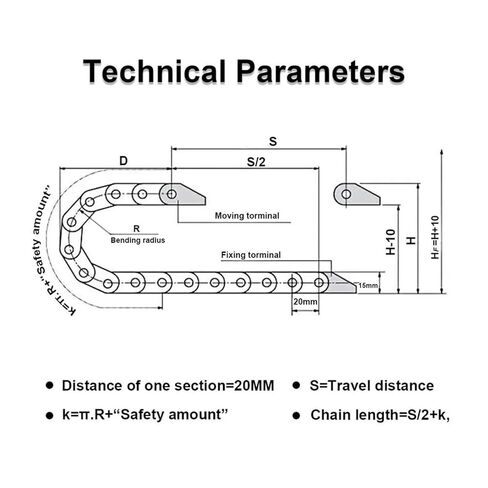 Temperature Black Nylon Cable Chain 10mm x 15mm(Inner H x Inner W) End Connectors Wire Carrier Drag Chain 1M in Kuwait