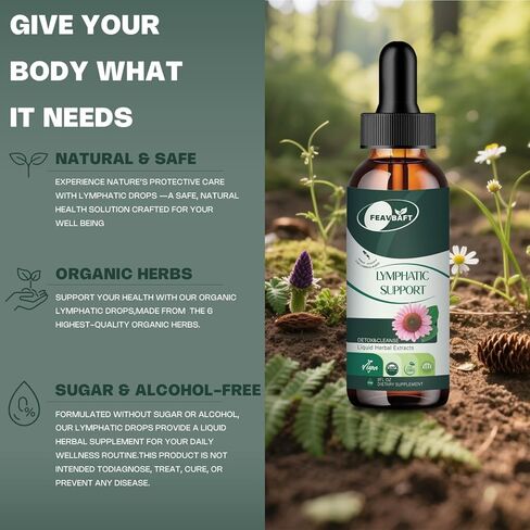 Liposomal Lymphatic Drainage Drops - Lymph Detox Cleanse & Immune Support with-Echinacea, Dandelion, Burdock-Supports Lymphatic Health 2 FL.OZ in Saudi Arabia