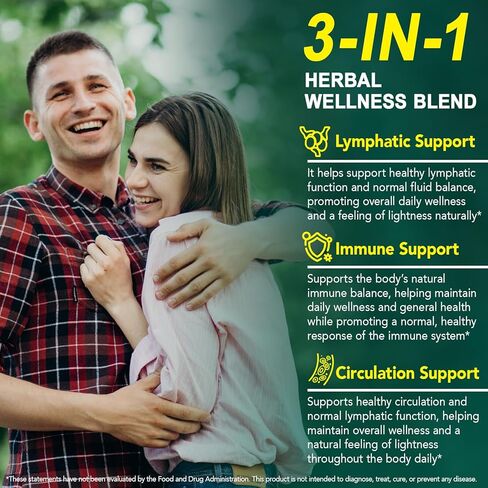 21-in-1 Liposomal Lymphatic Drainage Supplements, 4275mg Lymph System Support Supplement for Women & Men,Herbal Blend,with Dandelion, Burdock, Echinacea,Rutin, Turmeric,Cleavers & More, 240 Softgels in Kuwait